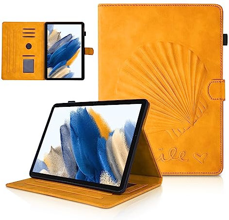 LSPCASA Galaxy Tab A8 Fundas Samsung Galaxy Tab A8 10.5 2022/2021 SM-X200/X205/X207 Anti-Caída Fold Folio Stand Estuche Auto Wake/Sleep Fundas Tablet Samsung Tab A8 Naranja
