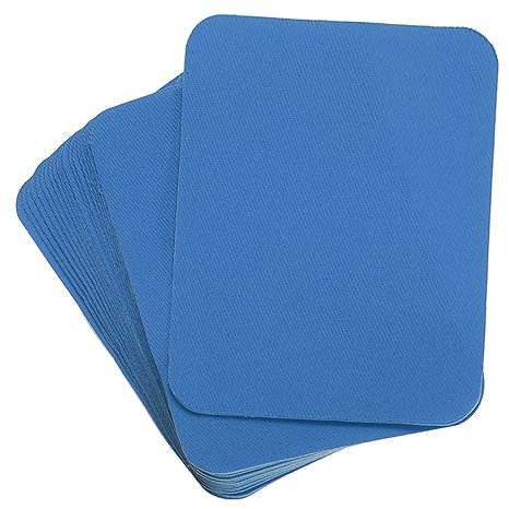 uxcell 20 parches termoadhesivos para reparación de ropa, parches de reparación de tela, tela de reparación con plancha, color azul zafiro de 4.1 x 3 pulgadas para ropa, pantalones, reparación de