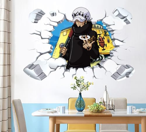 3d Dreidimensionale Wand Piercing Pirat König Anime Schlafsaal Dekoration Tapete Selbstklebend 60,90cm