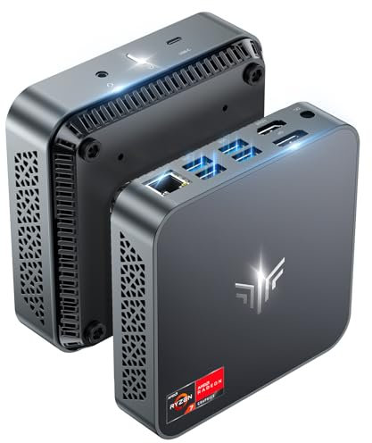 NiPoGi Mini PC AMD Ryzen 7 5700U (up to 4.3GHz, 8C/16T), 16GB RAM 512GB SSD Mini Desktop Computer for Office,HTPC,Business, Wifi 6/Bluetooth 5.2/DP+HDMI/USB-C