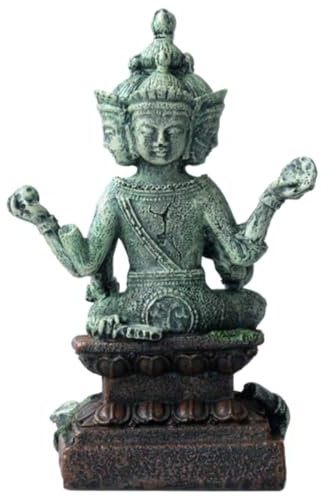FONDOTIN Aquarium Buddha Ornament Harz Buddha Figur Für Aquarien Versteck Für Fische Und Garnelen Asiatische Dekoration Für Wasserlandschaften Stabil Und Langlebig Für Fischbehälter