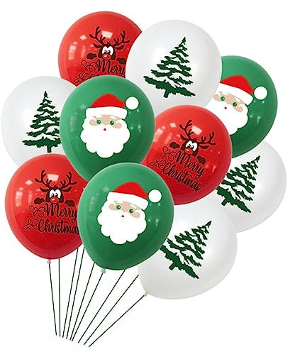 OATIPHO 10st Weihnachtsballons Weihnachtsbaumballons Weihnachtsfeierballons Weihnachtliche Hängende Ballonverzierung Winterballons Masse Neujahrsballons Schüttgut Geschenk Kind