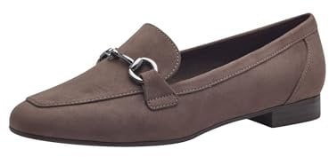 MARCO TOZZI Damen Loafer ohne Absatz Vegan mit Schnalle, Braun (Pepper), 40 EU