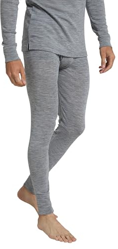 Mountain Warehouse Mens Merino Thermal Base Layer Trousers - Lightweight Mens Pants, Antibacterial, Breathable Bottoms - for Camping in Grey XXS