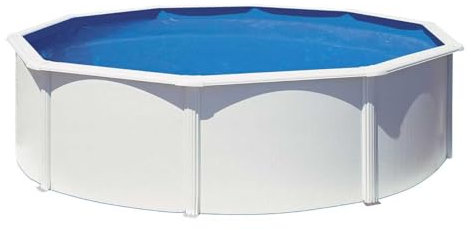 Gre KIT460QGRE Gamme QGRE - Piscine Hors-Sol en Acier, Piscine Ronde avec Structure en Acier Blanc, Filtration Aqualoon. Piscines Hors-Sol pour Jardin, Ø460 x 120 cm