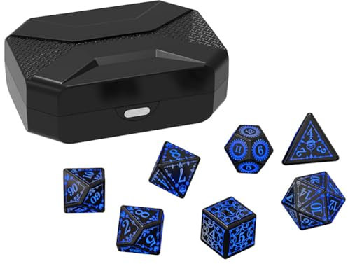LED-Würfel-Set mit Ladebox, 7-teilig, leuchtende Würfel für D&D, Pathfinder und mehr, polyedrische Würfel für Tisch-Rollenspiele