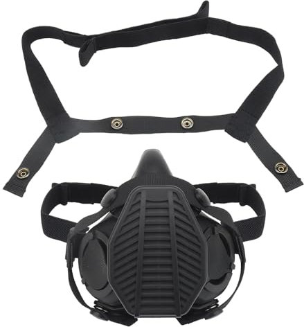 Jungle Leopard Masque respiratoire Tactique Demi-Masque à gaz avec Filtre remplaçable for Airsoft Militaire(MA-119-BK)