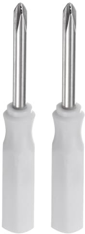 sourcing map 2Pcs PH1 Mini Phillips Screwdriver 2.5mm Magnetic Cross Head 45mm Length for Small Appliances Repairs, White