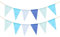 Wimpelkette 6m,Mehrfarbig Stoff Banner,Hängende Wimpelbanner mit 12 Stück Dreieck Flaggen,Wimpel Girlande,Banner für Indoor Outdoor Aktivität,Geburtstag,Hochzeit,Party,Festival Dekoration,Blau
