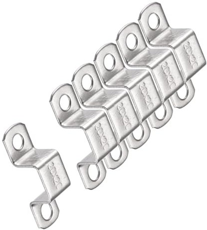 TOP-VIGOR Lot de 6 supports de connecteur en forme de U, 20 mm x 20 mm en acier inoxydable, colliers de serrage robustes pour fixation de tuyaux, barre fermée de porte
