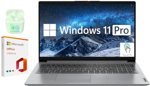 Lenovo 15.6 FHD IdeaPad Business & Student Laptop Computer, Windows 11 Pro Laptop with Microsoft Office Lifetime License, Plusera Earphones (Intel Core i3 | Touchscreen, 16GB RAM | 512GB SSD)