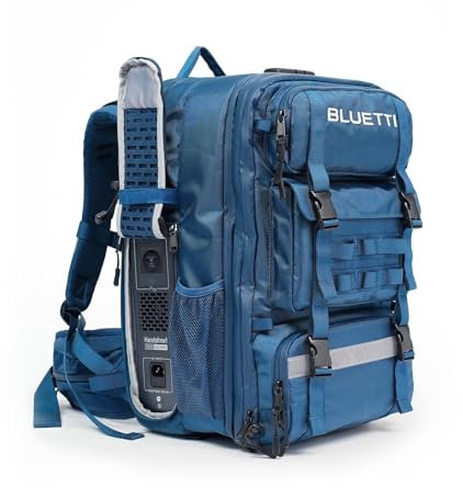 BLUETTI Handsfree 1 Mochila Solar Estación de Energía, 268,8Wh 300W LiFePO4 Generador con Una Mochila de 42L, Todo en Uno Sistema para Senderismo, Fotografía, Viajes (Panel Solar Opcional)