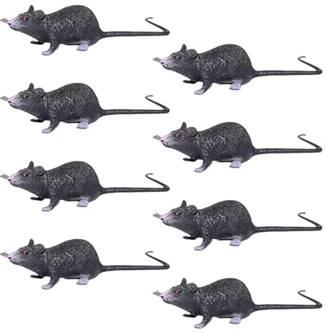 FDGGT Souris Simulées Noires, 8 Pièces, Modèles De Souris en Plastique, Jouets, Décoration De Table, Accessoires De Parodie