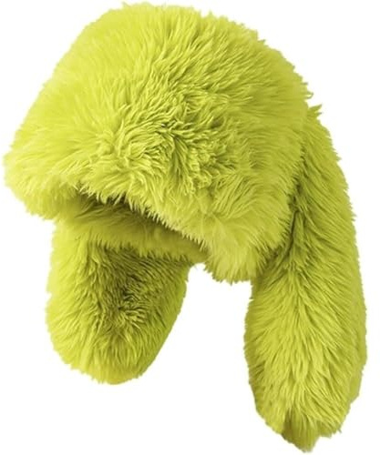 JDYaoYing Y2K Plüschmütze für Damen, flauschig, niedlich, Beanie, Hasenohren, Mütze, flauschige Mütze, Schädelmütze, Winter, warme Mütze, Weihnachten, Halloween