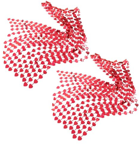 Cabilock Valentinstag Herz String Tür Lametta Hintergrund Vorhänge Rote Hängen Verzierungen Hochzeit Dekorationen