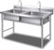 Fregadero Exterior Fregadero Industrial Fregadero Camping, Cocina Comercial Fregadero, de Acero Inoxidable 304, con Grifo for Cocina, Restaurante(120cm/48in)