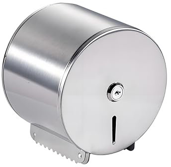 NICEME Toilet Roll Holder Wall Mounted – Stainless Steel Hand Towel Dispenser Lockable – Public Toilet Paper Dispenser – Commercial Toilet Tissue Dispensers – Diameter 149mm Center axis 30mm