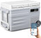 40,6L Nevera Portátil Eléctrica, UD45 Refrigerador de Coche 12V/24V CC o 100-240V CA, 20ºC a 20ºC Mini Nevera de Coche Para Acampar, Viajar, Camión, Barco, Con Barra de Tracción y Ruedas - Gris