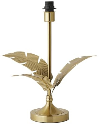 ValueLights | Christina Gold Palm Leaf Detail Single Stem Table Lamp Base | Table Lamps, Home Décor & Improvement Essential