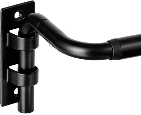 ENJOYBASICS 30-57 Wrap Around Curtain Rod, Quick Curtain Change, Black
