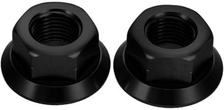LOEFLIFA Aluminum Alloy Bike Wheel Nuts Front and Rear Axle Flanged Nut Bicycle Accessories for Mountain Road Folding and Fixed-gear Bikes Easy Installation Standard Fit