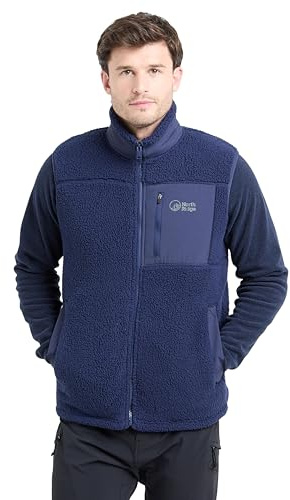 NORTH RIDGE Men's Swift Fleece Gilet, Borg Polyester, Full Zip, Multiple Pockets, for Outdoor Walking