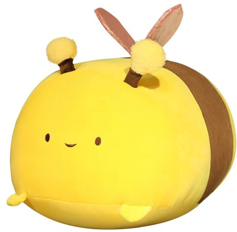 Xiyocadt Honigbiene Kuscheltier, Niedliche Biene Plüschtier, Bee Plüsch Stofftier, Biene Plüschkissen Spielzeug, Gefüllte Tiere Insekt Hummel Puppe Kissen Geschenk für Freunde und Kinder (35cm)