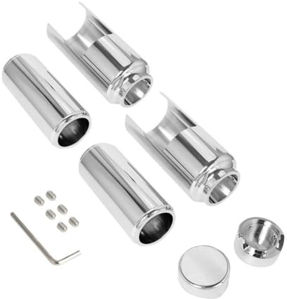 Motorcycle Front Upper Fork Cover Tube Cap And Lower Gaiters Set Compatible With Softail FXBR S Breakout 2018 2022(Chrome)
