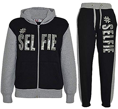 A2Z 4 Kids Girls Tracksuit Hooded Sweatshirt Top Bottoms Comfortable Gym Jogging Suit Running Workout Jogging Joggers Activewear Sportswear Loungewear Outfit Set Age 2-13 Years