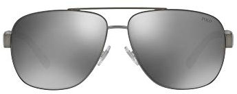 Polo Ralph Lauren Herren 0PH3110 91576G Sonnenbrille, Grau (Demishiny Dark Gunmetal/Mirrorsilver), 60
