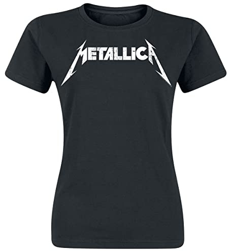 Metallica Textured Logo Frauen T-Shirt schwarz
