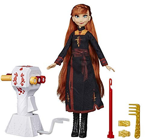 Disney Die Eiskönigin Flechtspaß Anna Puppe mit extralangem, rotem Haar, Styler und Haarclips – Spielzeug für Kinder ab 5 Jahren