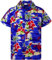 King Kameha Funky Hawaii-Hemd, Herren, Kurzarm, Flamingos, Indigo-Blau, XXL