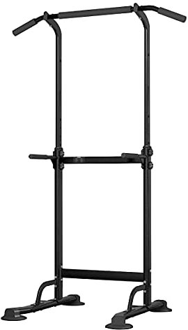 soges Dip-Station Kraftturm mit Klimmzugstange Multifunktions Krafttraining klimmzugturm Ideal für Home-Gym