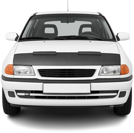 OMAC Haubenbra Halb für Opel Astra F 1991-1998 Vinyl Carbon | Steinschlagschutz, Carbon-Optik, fahrzeugspezifisches Design, Car Bonnet Bra