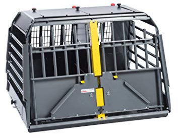Hunde Transportbox VarioCage M Doppelbox, Kleinmetall, für kleine bis mittlere Hunde im Auto