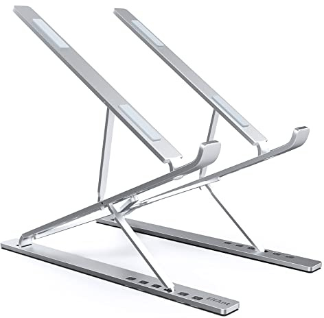 ElfAnt Laptop Stand Adjustable Portable Aluminum for 10 - 17 Laptop Tablet (Silver)