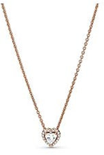 PANDORA Collana con cuore rosa