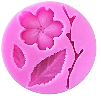 Peach Blossom Leaf Branch Silicone Mold Chocolate Cake Decoration Mold Used for DIY Making Soft Candy, Jelly, Bread