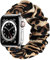 Tasikar Correas Compatible con Correa Apple Watch 41mm 40mm 38mm 49mm 45mm 44mm 42mm, Pulsera Elástica Estampada Compatible con iWatch Ultra Serie 8 7 6 5 4 3 2 1 SE (42/44/45mm, Leopardo, L)