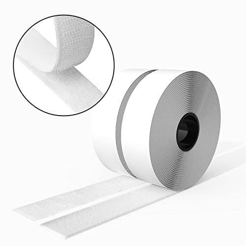 Fruitlet® Velcr Adesivo Forte Bianco 5m Lunghezza, Velcr Adesivo Double Sided 30 mm Wide, Nastro Adesivo Velcr Autoadesivo Extra Forte per Zanzariere, Finestre, Cornici per Foto, Tappetini Auto