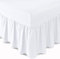 Bronwen Mathew Extra Deep Frilled Fitted Base Valance Sheets Double Bed Skirt Fitted Sheet White, Soft Brushed Microfibre Easy Care Non Iron (Double, White)