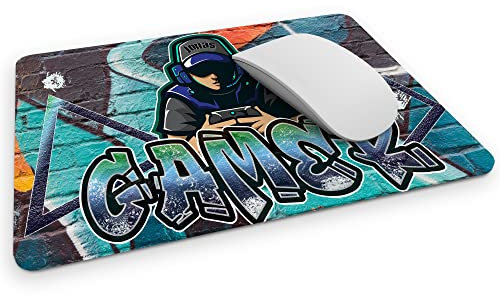 timalo® Cooles Graffiti Mousepad personalisiert mit Namen Bedrucken lassen | Mauspad Gamer selbst gestalten | Mousepad-g-21