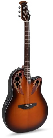 OVATION E-Akustikgitarre Celebrity Elite CE44 Mid Cutaway - Massive Fichtendecke - Mid-depth Lyrachord Body - Sunburst - CE44-1-G