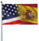 Banderines Pancarta Bandera De España Y Bandera De Ee.Uu. Bandera Resistente A La Intemperie Bandera Balcón Poliester Bandera Nautica Para Balcon Piratas Hogar 90X150Cm