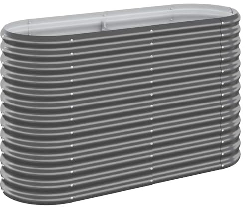 vidaXL Garden Raised Bed Galvanised Steel 114x40x68 cm Anthracite
