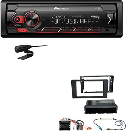 Pioneer MVH-S320BT 1-DIN Bluetooth Autoradio USB FLAC Spotify mit Einbauset passend für Audi A3 2003-2012 schwarz teilaktiv kein Bose