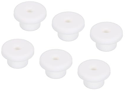 sourcing map 6Pcs T Type Rubber Grommet Mount Dia 15mm ID 6mm H 14mm Seal Protection Flexible Hole Plugs for Cable Pipe White