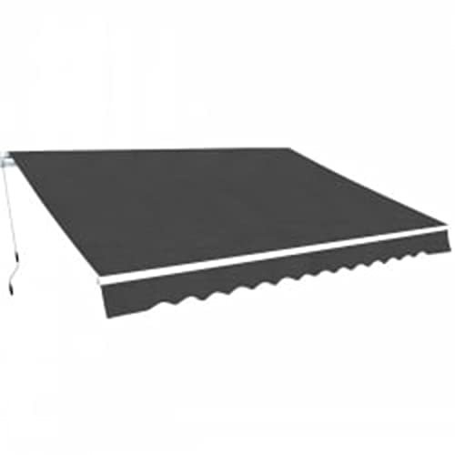Homgoday Faltmarkise Manuell Betätigt 600 cm Anthrazit, Outdoor Gartenüberdachung Markise Sonnenschutz Markise Vordach für Terrasse, Hof, Balkon und Restaurant 857