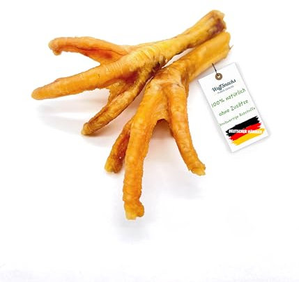 Pattes de poulet pour Chien 1kg 100% Poulet à Mâcher Nourriture pour Chien Barf Friandise de WuffSnacks